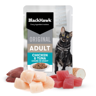 Black Hawk Original Adult Chicken & Tuna in Gravy Wet Cat Food
