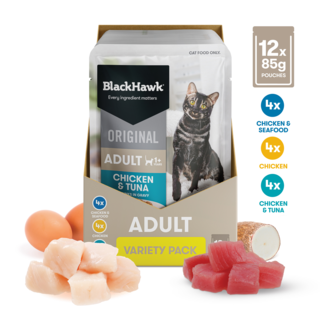Black Hawk Original Adult Variety Box in Gravy Wet Cat Food