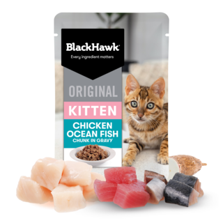 Black Hawk Original Kitten Chicken & Fish in Gravy Wet Cat Food