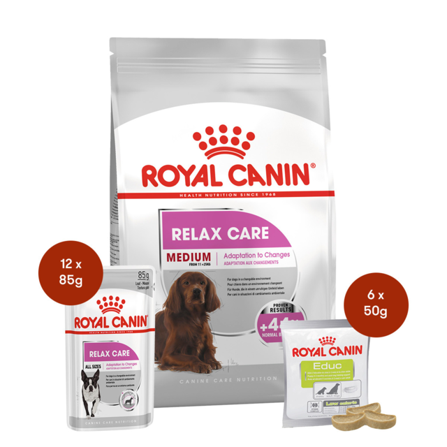Royal Canin Medium Relax Care Food & Treats Bundle - Product Image