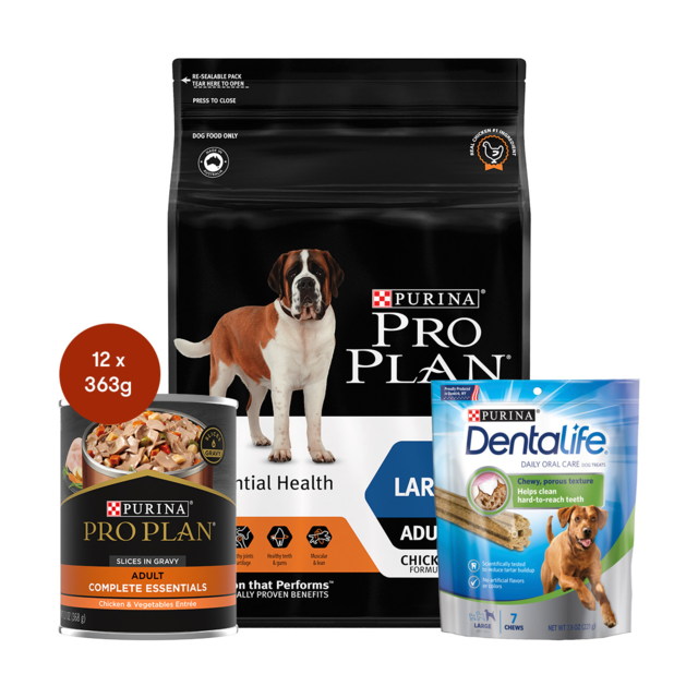Pro Plan Adult Large Breed Chicken Dog Food & Treats Bundle - Product Image