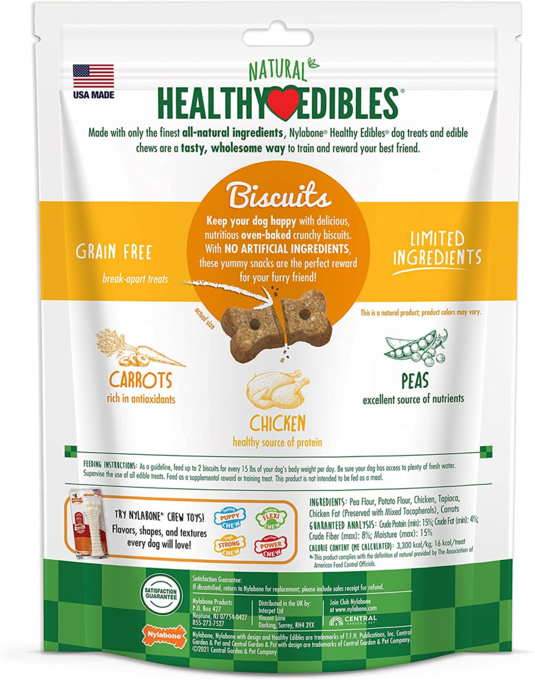 Nylabone Healthy Edibles Biscuits Chicken & Veggie Dog Treats - Product Image 1
