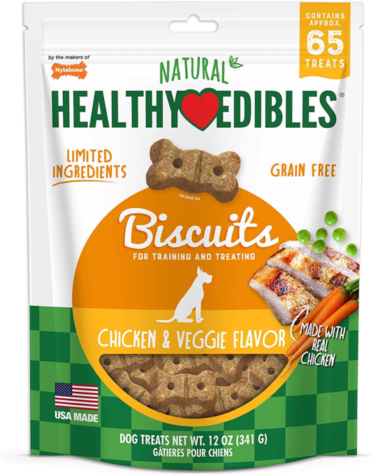 Nylabone Healthy Edibles Biscuits Chicken & Veggie Dog Treats - Product Image